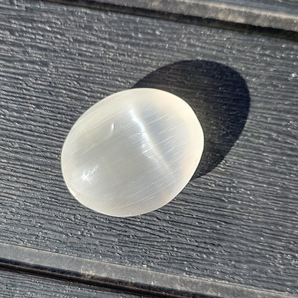 Selenite Crystal Palm Stone